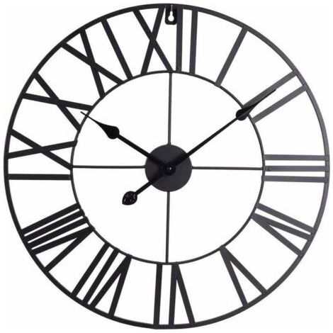 Horloge en métal VINTAGE avec chiffres romains, Ø 47 cm (1/5)