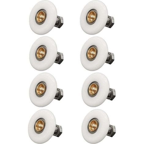 Ulisem – Lot de 8 roulettes pour porte de douche 19mm – Nylon haute qualité et acier inoxydable – Avec vis – Compatible cabines de douche (1/5)