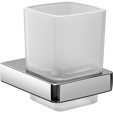 porte-verre Emco Trend 022000100 chromé , verre cristal satiné (1/5)