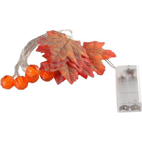 Guirlande lumineuse de lanternes en érable pour Halloween, décoration de jardin ou de chambre. (1/2)