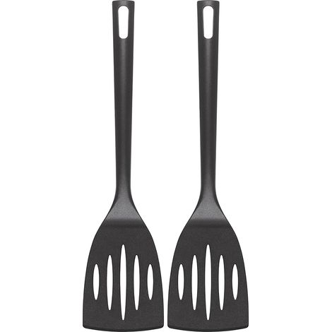 Lot de 2 Spatule Nylon Flexible Fente Sans BPA Antiadhésif Résistant Chaleur Lave-vaisselle Cuisine