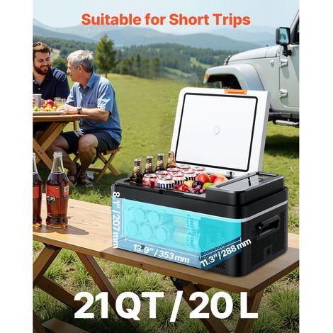 Glacière auto compresseur 20L, 12/24V DC 100-240V AC, frigo voiture -20°C à 20°C avec commande APP, congélateur portable 60W pour camping-car, campement, bateau, pêche (1/5)