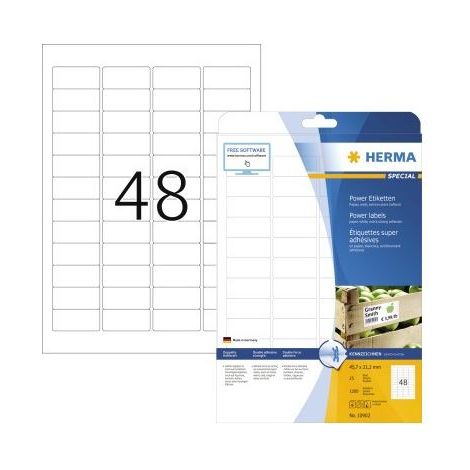 HERMA Etiketten A4 weiß 45,7x21,2 mm extrem haftend 1200 St. (10902) (1/5)
