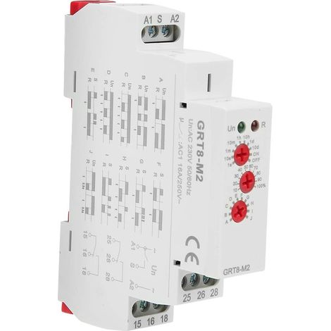 Relais Temporisé AC 220V, GRT8-M2 Relais Temporisé Multifonctionnel avec 10 Fonctions, Montage sur rail DIN, max.6VA/1.9W (1/5)