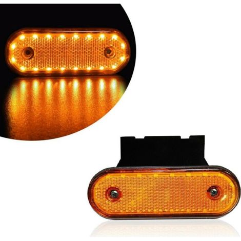 Gelbes LED-Positionslicht mit Halterung, Markierungsleuchte, 20 LEDs – 24 V