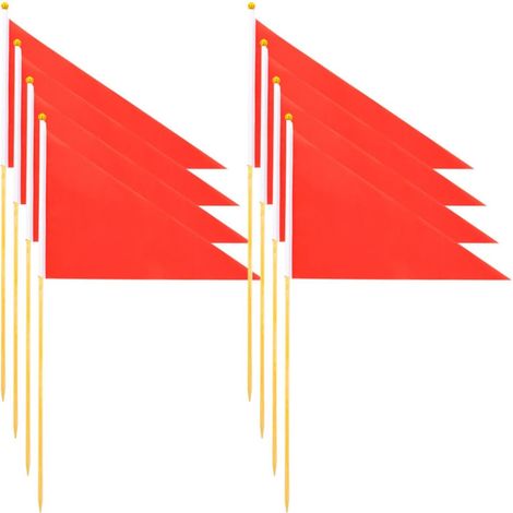 Drapeaux de Balisage Triangulaires Rouges Grands Drapeaux Lumineux en Polyester 8 Pièces pour Marquage Pelouse et Jardin Adaptés pour Tentes de Camping et Système D'arrosage (1/5)