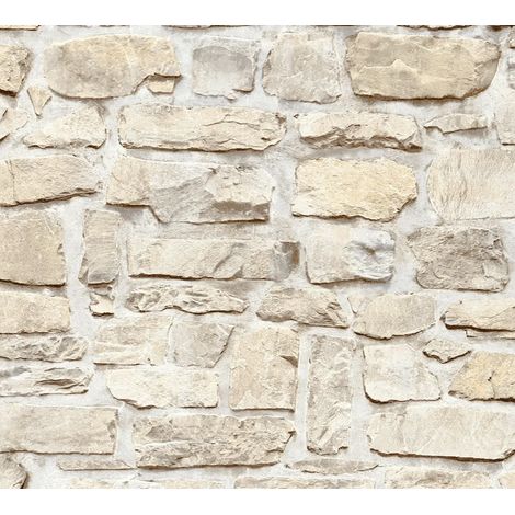 Papier peint effet pierre 363703-GU, beige mat et jaune, 5,33 m² (1/5)