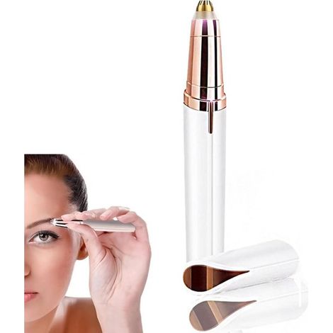 Tondeuse à sourcils électrique - Taille - Tondeuse à sourcils pour femmes - Tondeuse de précision - Tondeuse à sourcils - Tondeuse à sourcils LED - Tondeuse portable - Blanc - ABS/acier inoxydable (1/5)