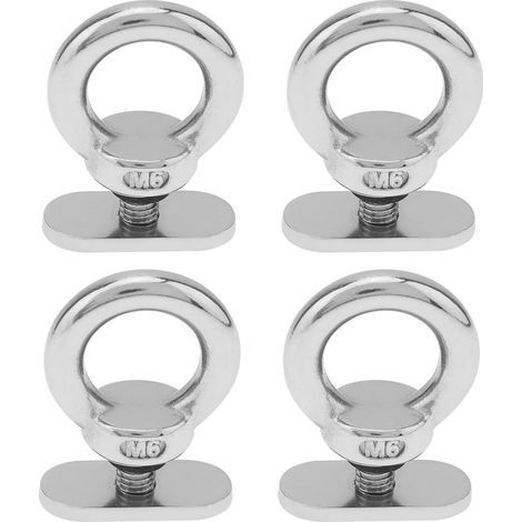 4 Pièces Boulons à oeil, D'boulon à Anneau en Acier Inoxydable 304, Ecrou a Oeil M6, Écrous à Oeil, Anneaux de Levage, Boulon à Oeil pour Les Accessoires de Levage et Raccord de Corde (1/4)