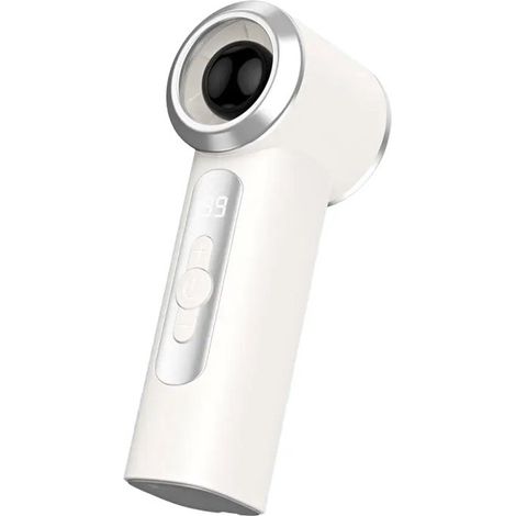 Ventilatore portatile - Ventilatore portatile ricaricabile - Mini ventilatore portatile - Con display a LED - Ricaricabile tramite USB - Adatto per viaggi, concerti, campeggio ed escursionismo - Bianc