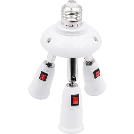 3 en 1 réglable E27 à E27 adaptateur d'ampoule de Base AC 220V séparateur de prise de lumière avec interrupteur (1/5)