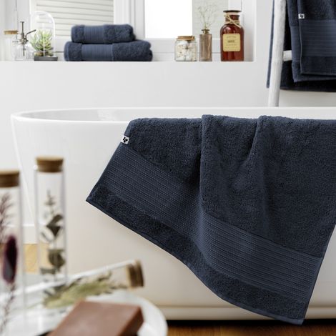 Drap de Douche 70 x 130 cm – Coton Épais 600 g/m² – Garance Minuit (1/4)