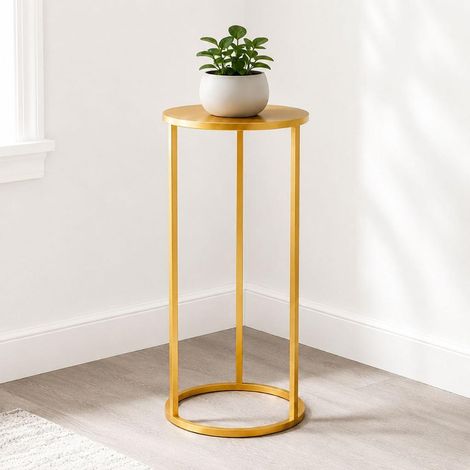 DanDiBo Tabouret pour fleurs Métal doré Rond 70 cm Support pour fleurs Table d'appoint 96510 L Colonne pour fleurs Moderne Support pour plantes Tabouret pour plantes (1/5)