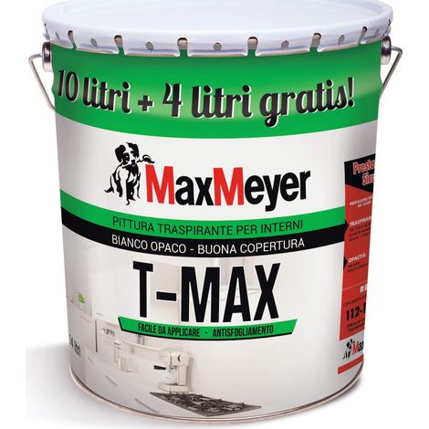 pittura murale traspirante max meyer "t-max" bianco 14 lt (1/5)
