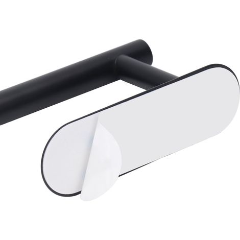 Porte-serviettes en papier en rouleau en acier inoxydable, support suspendu sous le meuble, support noir pour salle de bain et cuisine (1/5)