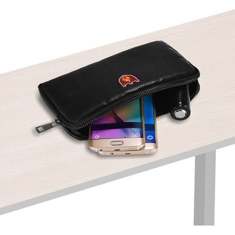 Organisateur de sécurité portable Sac ignifuge Boîte de transport résistante à l'eau Sacs de rangement en silicone 8,19 4,65 pouces Fermeture à glissière pour produits électroniques Téléphones portab (1/5)