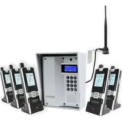 Interphone 600m autonome sans-fil - UltraCOM3 visière argentée + 5 combinés + antenne : "contourner obstacle / pilier" (1/5)