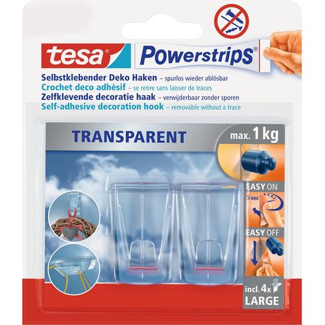 tesa, Set di fascette adesive, con ganci decorativi L, 2 pz., 58813-00000-00 (1/5)