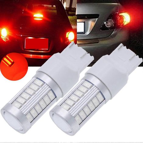 7443, T20 Ampoules LED Rouge 900 Lumens Super Bright Clignotants Frein Stop Parking Light Back Up Rever (1/3)