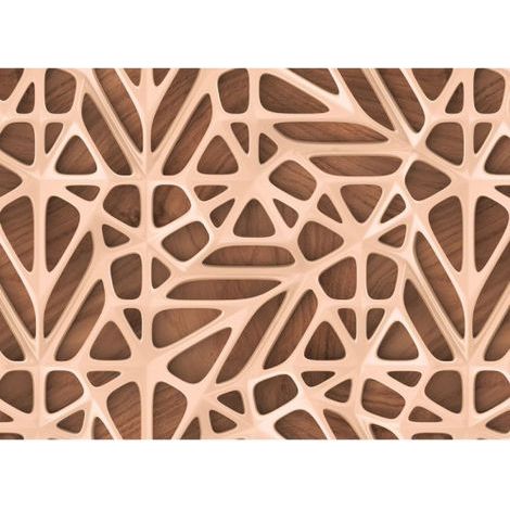 Papier peint panoramique original 3D beige & marron Tapisserie panoramique moderne pour salon Papier peint panoramique effet bois pour chambre (1/4)
