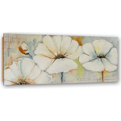 Quadro deco panel, Tre fiori e un bocciolo - 90x30 (1/5)