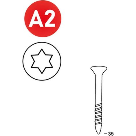 2 000 Vis Galvanisées Torx 16° (Tx) (Scrail) - 25/28x35 mm - D-Work