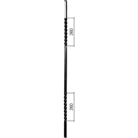 Metalideal  Barreau carré 14 x 14 double torsade