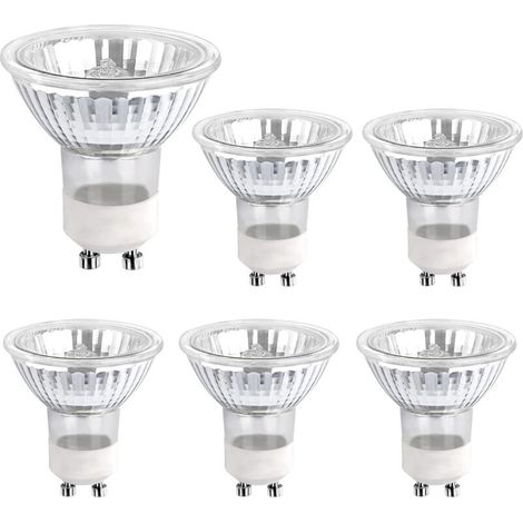 Lot de 6 ampoules halogènes GU10 – 50W – 425 lumens – Blanc chaud 2800K – Ampoules spot pour éclairage domestique et commercial (1/5)