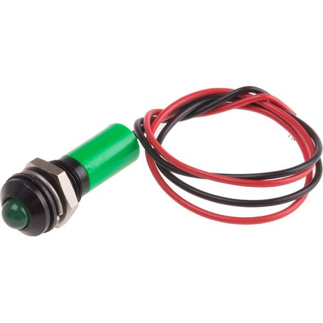 Voyant LED lumineux Vert RS PRO, dia. 8mm, 12V c.c., IP67 ( Prix pour 1 )