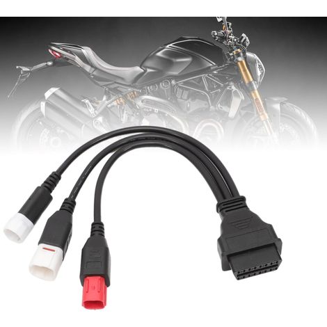 Câble OBD2 3 4 6 Broches pour Moto Adaptateur 16 Broches OBD2 Lecteur Codes de Défaut Diagnostic Moto pour Hon.da Ya.ma.ha Su.zu.ki