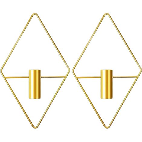 Nazalus-Sale Blumentöpfe zum Aufhängen aus Metall für Zimmerpflanzen, moderner geometrischer Übertopf in Rautenform für die Wanddekoration im Zuhause, Büro, Vase zum Aufhängen aus Metall, 2er-Set (1/5)