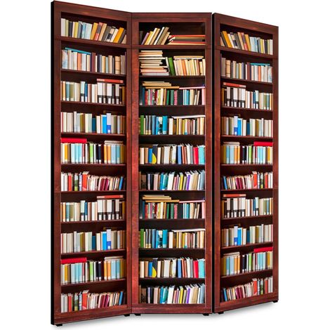 Lupia - Separe' per interni, Divisorio 135,6 x H 176 x P 3,1 cm LIBRERIA paravento 3 Ante in legno con Tele stampate fronte retro Soggetto unico (1/4)