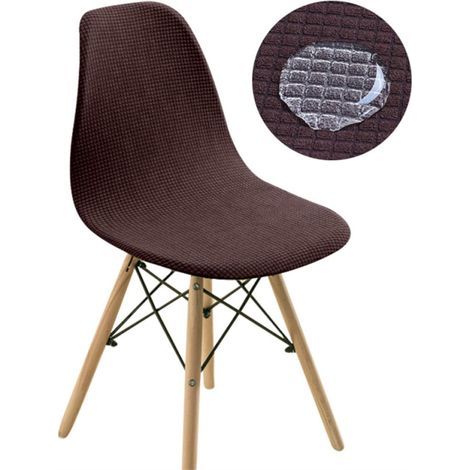 Housse de Chaise Scandinave Lot de 1 2 4 6, Housses de Chaise Coquille Extensible Couverture de Chaise Élastique Couvre Chaise Salle à Manger (4 Pièces,Couleur Café) (1/4)
