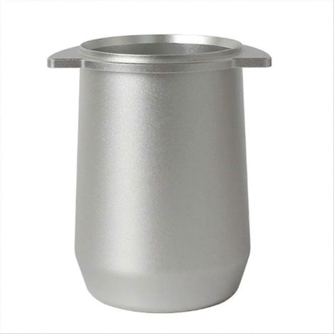 Doseur à café 54 mm en alliage d'aluminium, anti-éclaboussures, facile à nettoyer, pour 8 tasses à café moulu (couleur argent). (1/5)