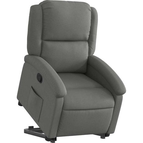 Sillón reclinable elevable de tela gris oscuro vidaXL