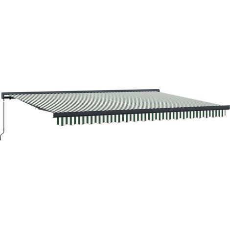 Toldo Retráctil Verde y blanco 4 x 3 m Lona y Aluminio vidaXL (1/5)