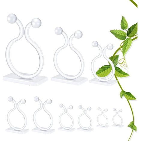Clips pour plantes grimpantes Clips de vigne auto-adhésifs Clips de support pour plantes grimpantes 10 pièces, pour plantes grimpantes Fil de fixation de bureau d'intérieur (Blanc) (1/4)