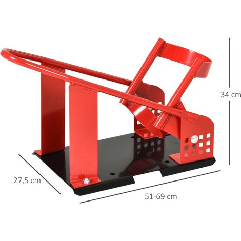 Rail support moto universel, bloque-roue 8-15,5 cm, trous pré-percés, béquille de maintenance