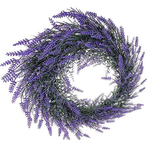 Couronne artificielle de lavande décorative pour adultes, idéale pour la décoration intérieure et les mariages (1 pièce), style naturel. (1/5)