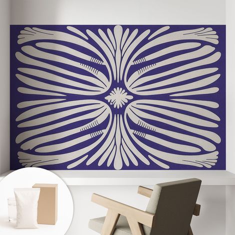 Papier peint intissé décoratif pour chambre et salon Design moderne à poser facilement - Colle incluse gratuite Symétrie florale 104x70 cm (1/5)
