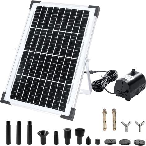 Fontaine solaire de bassin de 10 W, pompe solaire de 1350 l/h avec cordon d'alimentation de 5 m, pompe solaire pour étangs de jardin, piscine (1/5)
