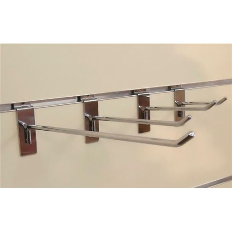 10 Pezzi Gancio Ganci Appendino Portablister 25 Cm Per Pannello Dogato Cromato Nego