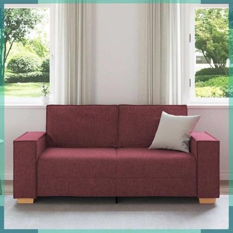 4104983 Canapé 2 places Rouge vin 180x78x84 cm Tissu (1/5)