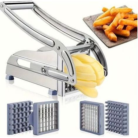Coupe-frites, machine de découpe de cuisine, coupe-pommes de terre, coupe-frites, acier inoxydable (1/4)
