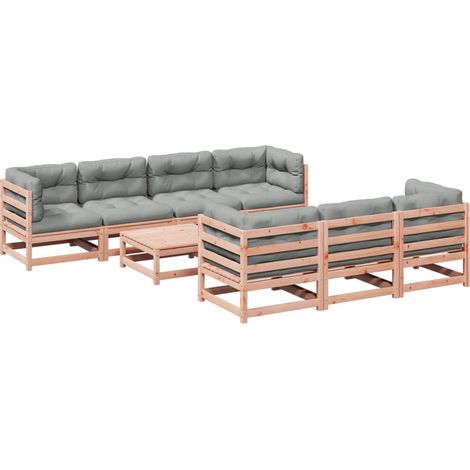 Maison Exclusive - Salon de jardin 8 pcs avec coussins sapin douglas solide (1/5)