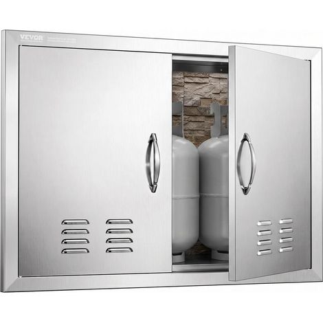 Double Porte d'Accès Cuisine Extérieure VEVOR 762x533x46 mm Porte Barbecue Placard Jardin Inox B010S (1/5)