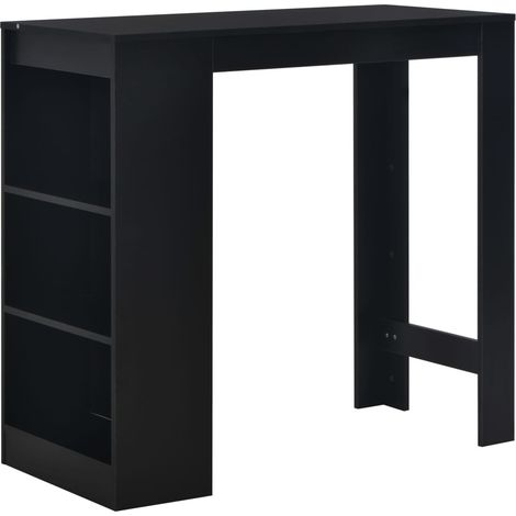 Tavolo da pranzo alto bar bistrot con ripiano nero 110 cm