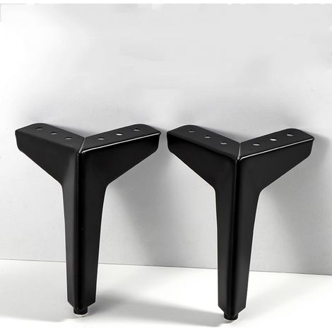 juego de 4 Pies para sofás, muebles, armarios, sillones Pies de metal para muebles de diseño modernos y elegantes (17cm Negro) (1/5)