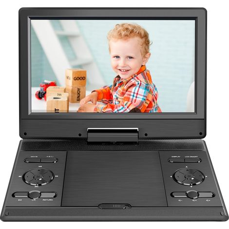 Lecteur DVD Portable 14,9'' avec écran HD 12,1'', Batterie Rechargeable, Prise en Charge du Transfert USB/SD/AV, synchronisation écran TV/projecteur, Noir (1/5)