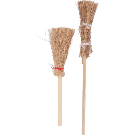 Lot de 20 mini balais de sorcière en bambou (14 cm et 10 cm) pour Halloween, loisirs créatifs, cosplay et fêtes scolaires. (1/5)